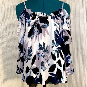 Parker Cold Shoulder Blouse With Ruffles
